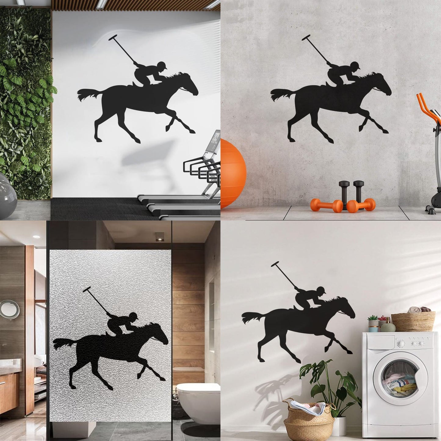 Wall Stickers Polo Player Sport Horseback Riding Horse Art Decoration