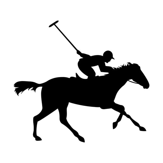 Wall Stickers Polo Player Sport Horseback Riding Horse Art Decoration