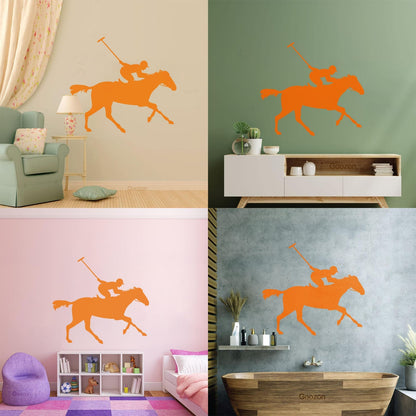 Wall Stickers Polo Player Sport Horseback Riding Horse Art Decoration