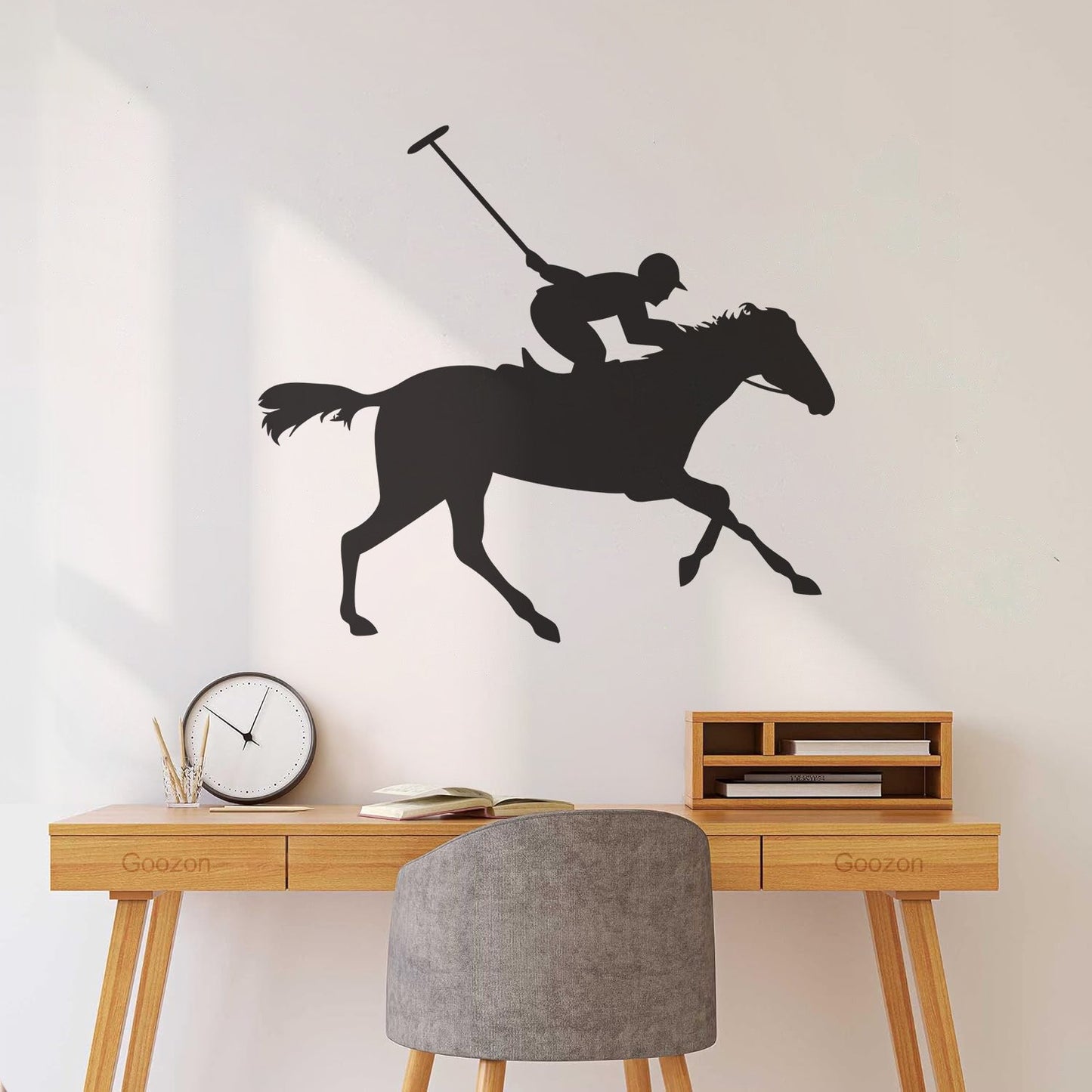 Wall Stickers Polo Player Sport Horseback Riding Horse Art Decoration