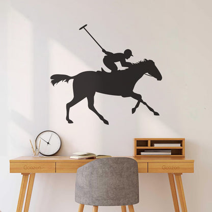 Wall Stickers Polo Player Sport Horseback Riding Horse Art Decoration