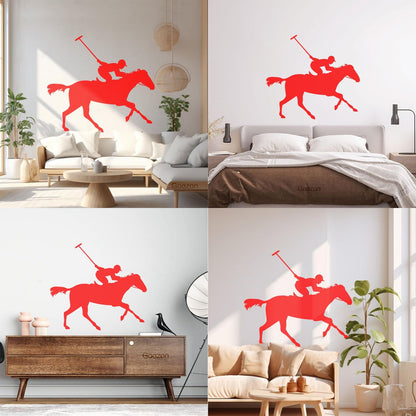 Wall Stickers Polo Player Sport Horseback Riding Horse Art Decoration