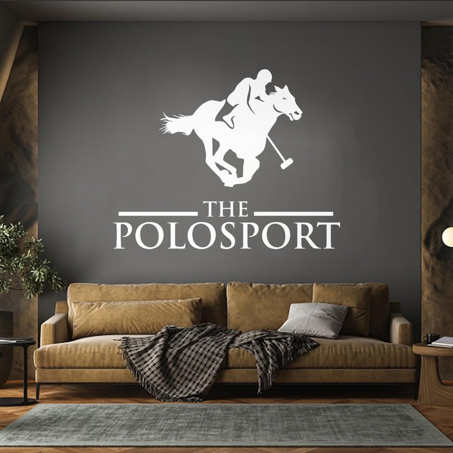 Fine Carving Decals Polo Sport Equestrian Horse Player Horseback Riding Wall Beautification