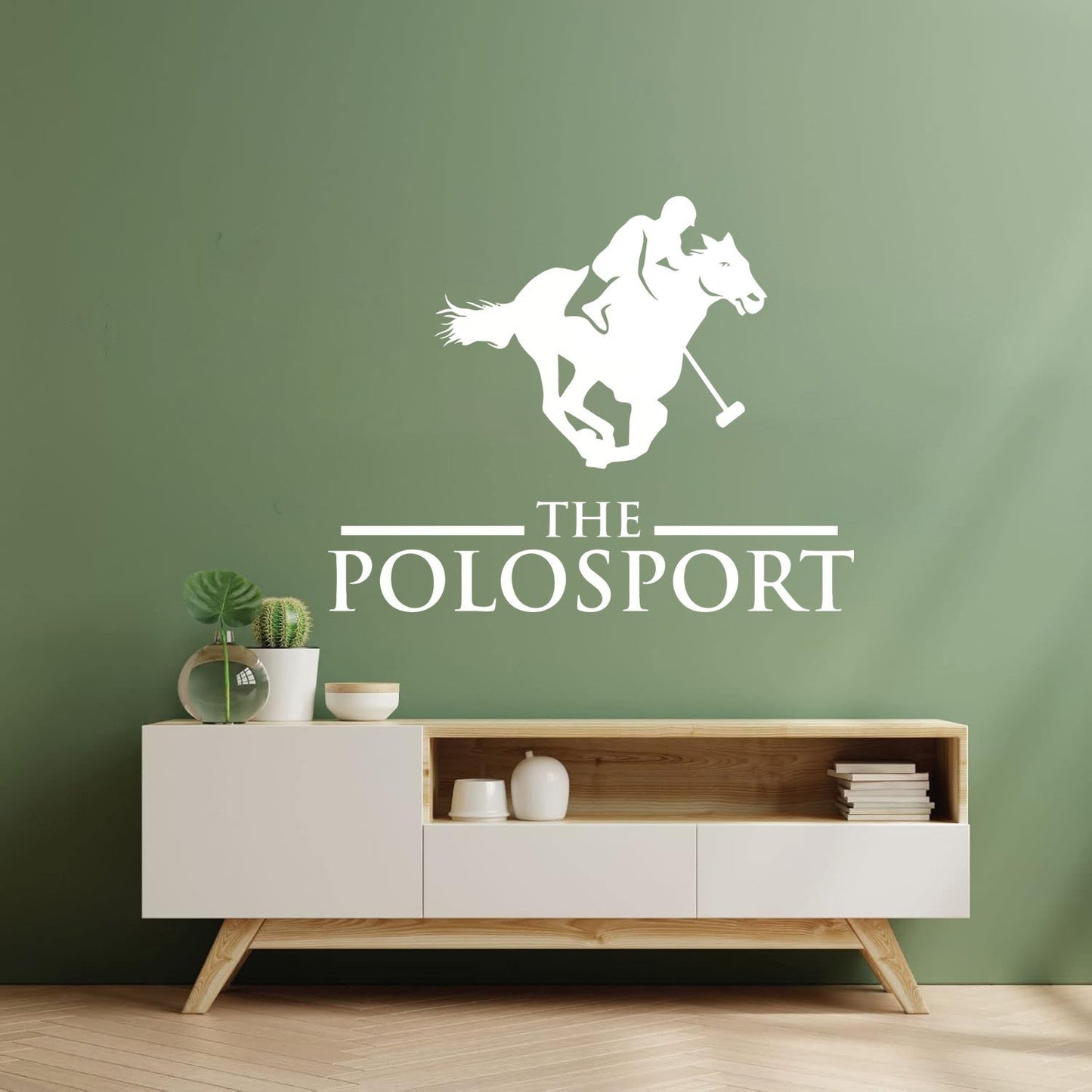 Fine Carving Decals Polo Sport Equestrian Horse Player Horseback Riding Wall Beautification