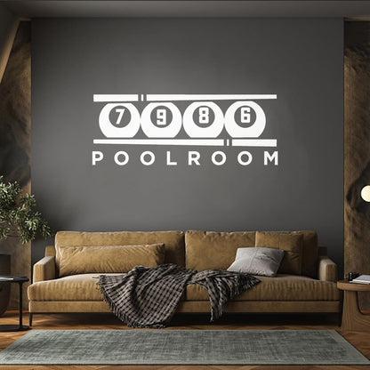 Vinyl Art Sticker Poolroom Billiard Club Balls Cue Car Body Decoration