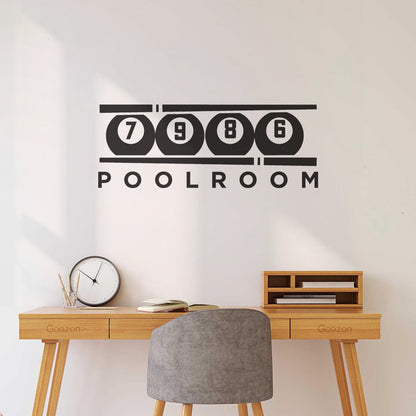 Vinyl Art Sticker Poolroom Billiard Club Balls Cue Car Body Decoration
