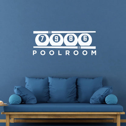 Vinyl Art Sticker Poolroom Billiard Club Balls Cue Car Body Decoration