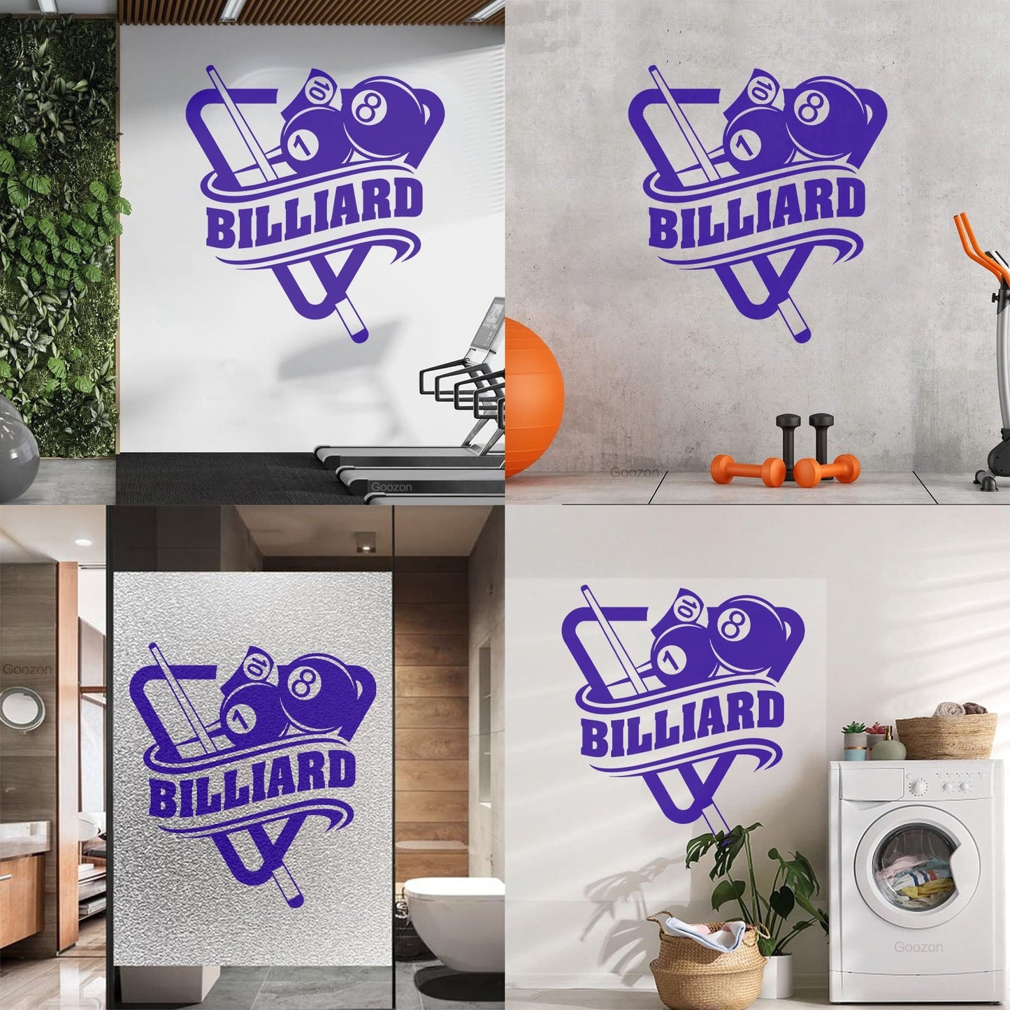 Engraving Stickers Poolroom Billiard Window Decals