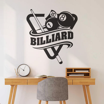 Engraving Stickers Poolroom Billiard Window Decals