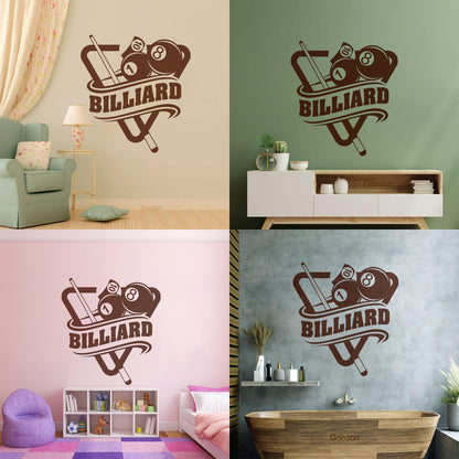 Engraving Stickers Poolroom Billiard Window Decals