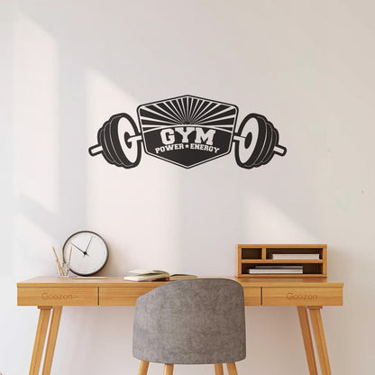 Power Energy Dumbbell Gymnastics Fitnesscenter Bodybuilding Wall Decals Pvc Store Decoration