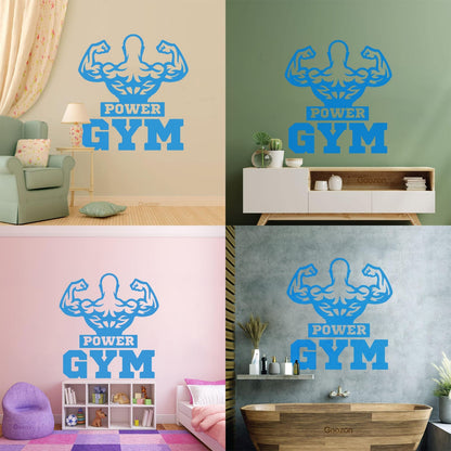 Lettering Stickers Power Gymnastics Muscles Beautiful Body Bodybuilder Logo Tattoo Culture