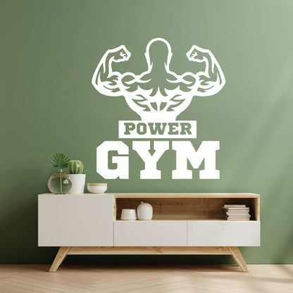 Lettering Stickers Power Gymnastics Muscles Beautiful Body Bodybuilder Logo Tattoo Culture
