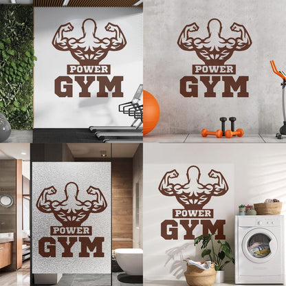 Lettering Stickers Power Gymnastics Muscles Beautiful Body Bodybuilder Logo Tattoo Culture