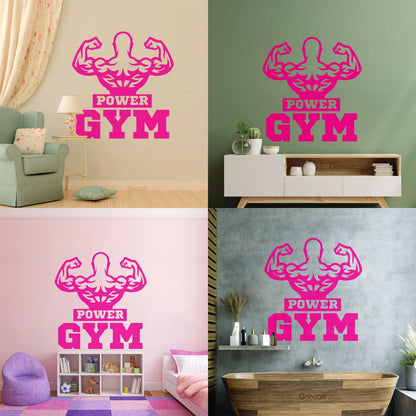 Lettering Stickers Power Gymnastics Muscles Beautiful Body Bodybuilder Logo Tattoo Culture