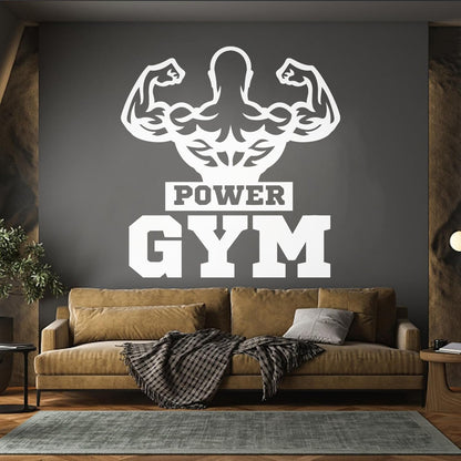 Lettering Stickers Power Gymnastics Muscles Beautiful Body Bodybuilder Logo Tattoo Culture