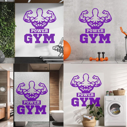 Lettering Stickers Power Gymnastics Muscles Beautiful Body Bodybuilder Logo Tattoo Culture