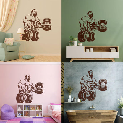 Wall Decals Paster Paper Powerlifting Gymnastics Beautiful Body Muscle Man Fitnesscenter Trainer Removable Without Leaving Glue