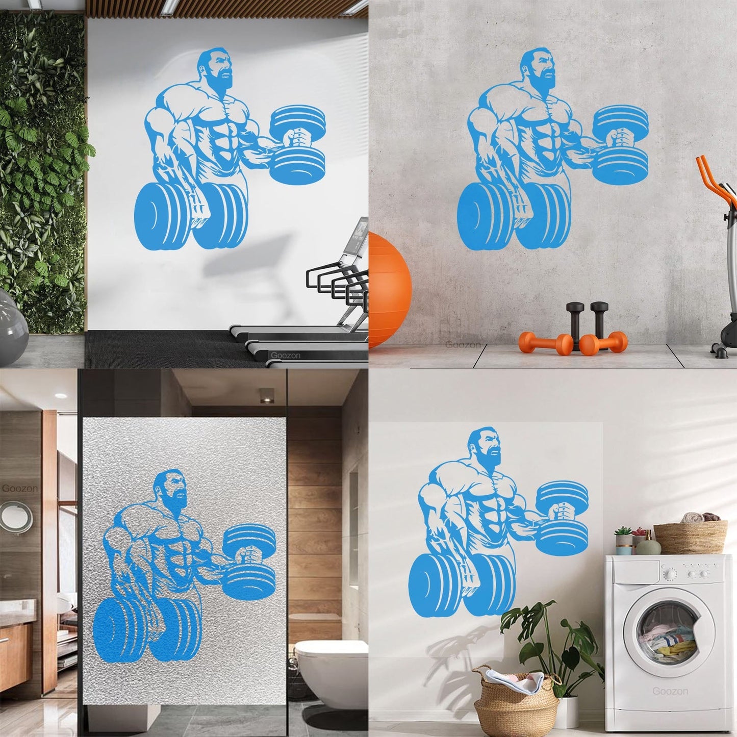Wall Decals Paster Paper Powerlifting Gymnastics Beautiful Body Muscle Man Fitnesscenter Trainer Removable Without Leaving Glue