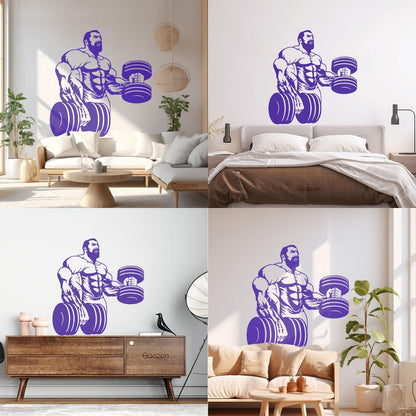 Wall Decals Paster Paper Powerlifting Gymnastics Beautiful Body Muscle Man Fitnesscenter Trainer Removable Without Leaving Glue
