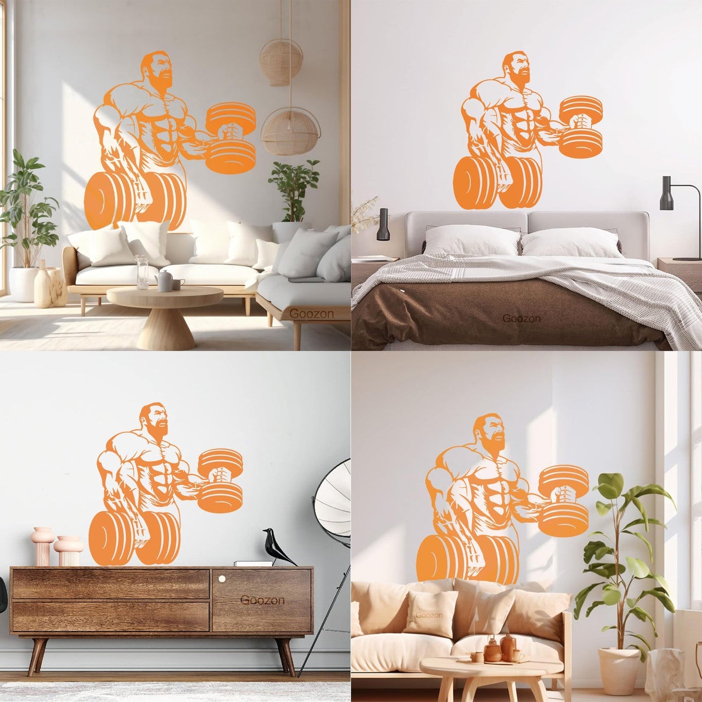 Wall Decals Paster Paper Powerlifting Gymnastics Beautiful Body Muscle Man Fitnesscenter Trainer Removable Without Leaving Glue