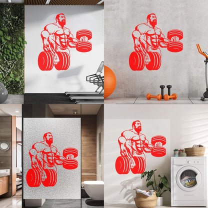 Wall Decals Paster Paper Powerlifting Gymnastics Beautiful Body Muscle Man Fitnesscenter Trainer Removable Without Leaving Glue