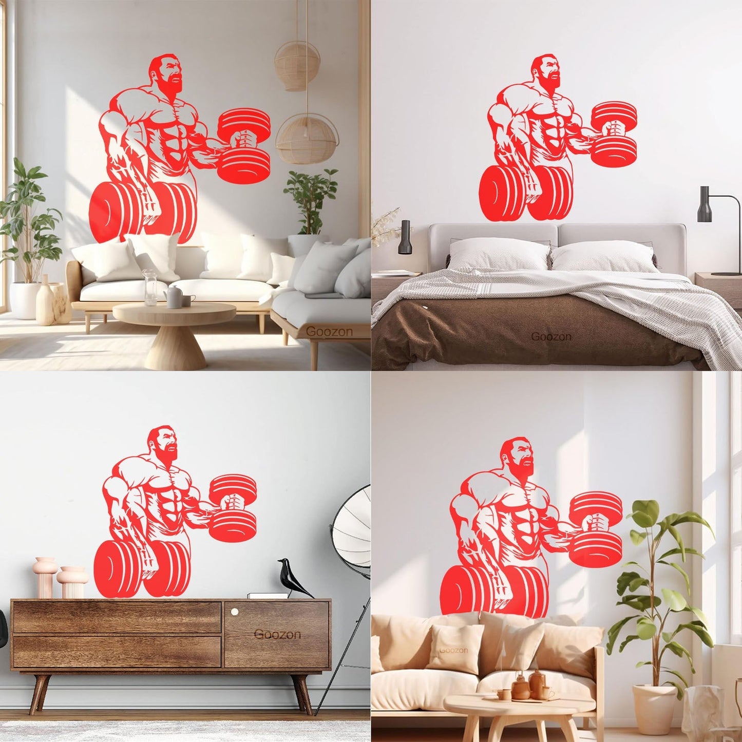 Wall Decals Paster Paper Powerlifting Gymnastics Beautiful Body Muscle Man Fitnesscenter Trainer Removable Without Leaving Glue