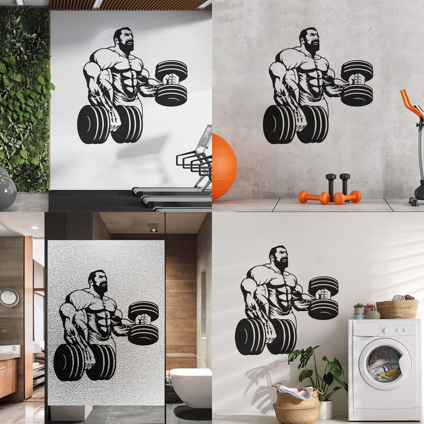 Wall Decals Paster Paper Powerlifting Gymnastics Beautiful Body Muscle Man Fitnesscenter Trainer Removable Without Leaving Glue