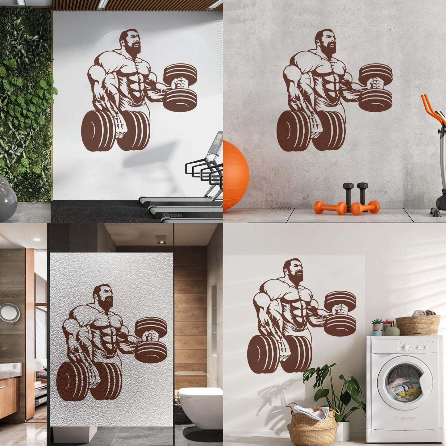 Wall Decals Paster Paper Powerlifting Gymnastics Beautiful Body Muscle Man Fitnesscenter Trainer Removable Without Leaving Glue