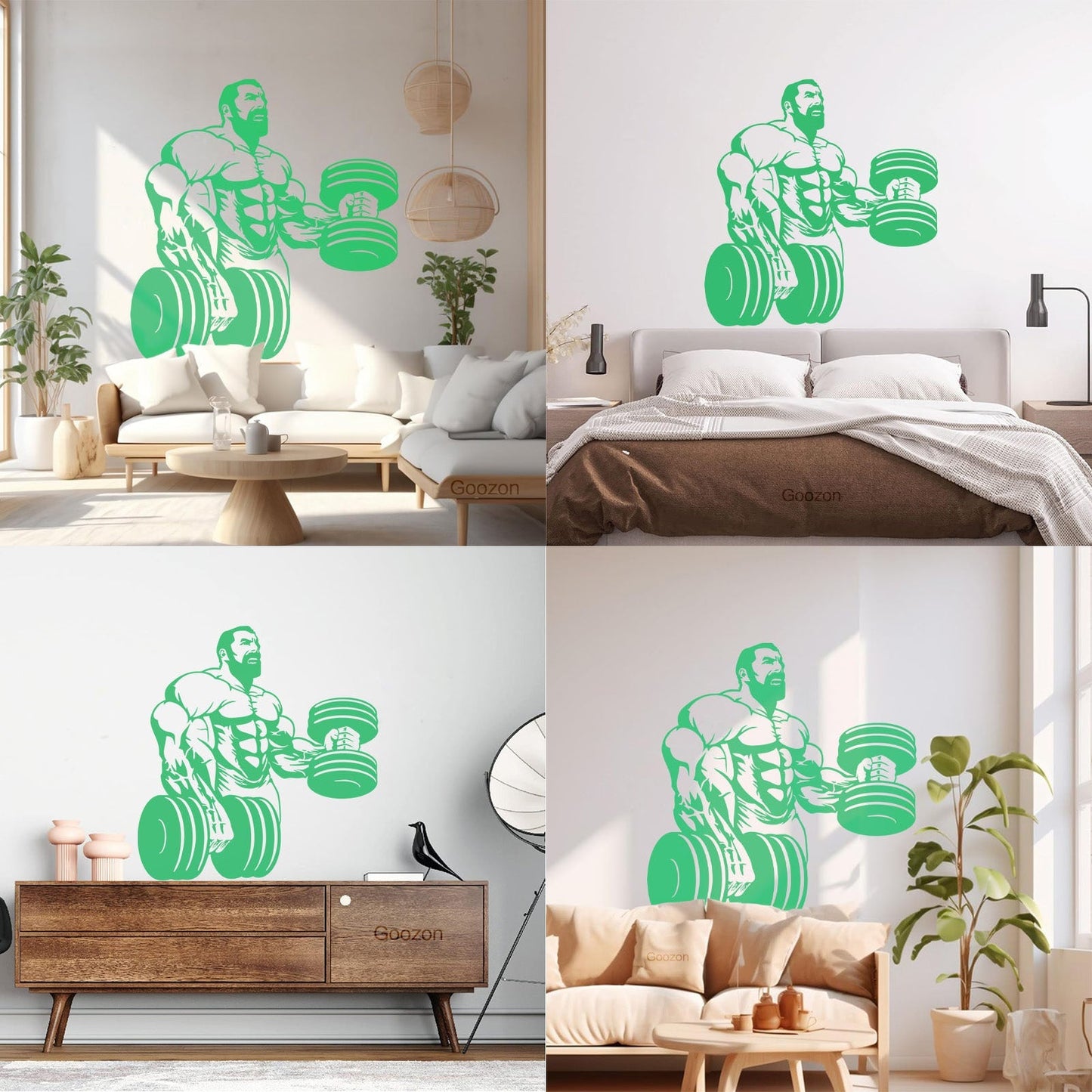 Wall Decals Paster Paper Powerlifting Gymnastics Beautiful Body Muscle Man Fitnesscenter Trainer Removable Without Leaving Glue