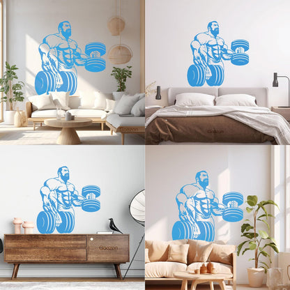 Wall Decals Paster Paper Powerlifting Gymnastics Beautiful Body Muscle Man Fitnesscenter Trainer Removable Without Leaving Glue