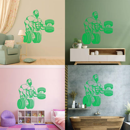 Wall Decals Paster Paper Powerlifting Gymnastics Beautiful Body Muscle Man Fitnesscenter Trainer Removable Without Leaving Glue