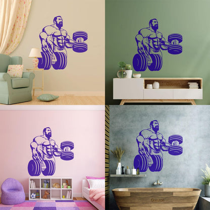 Wall Decals Paster Paper Powerlifting Gymnastics Beautiful Body Muscle Man Fitnesscenter Trainer Removable Without Leaving Glue