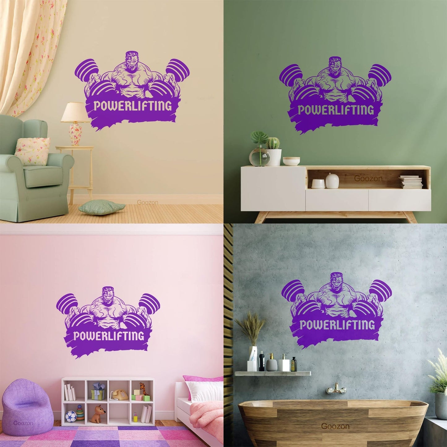 Wall Decals Powerlifting Muscle Gymnastics Fitnesscenter Motivation Do Not Damage The Wall Surface