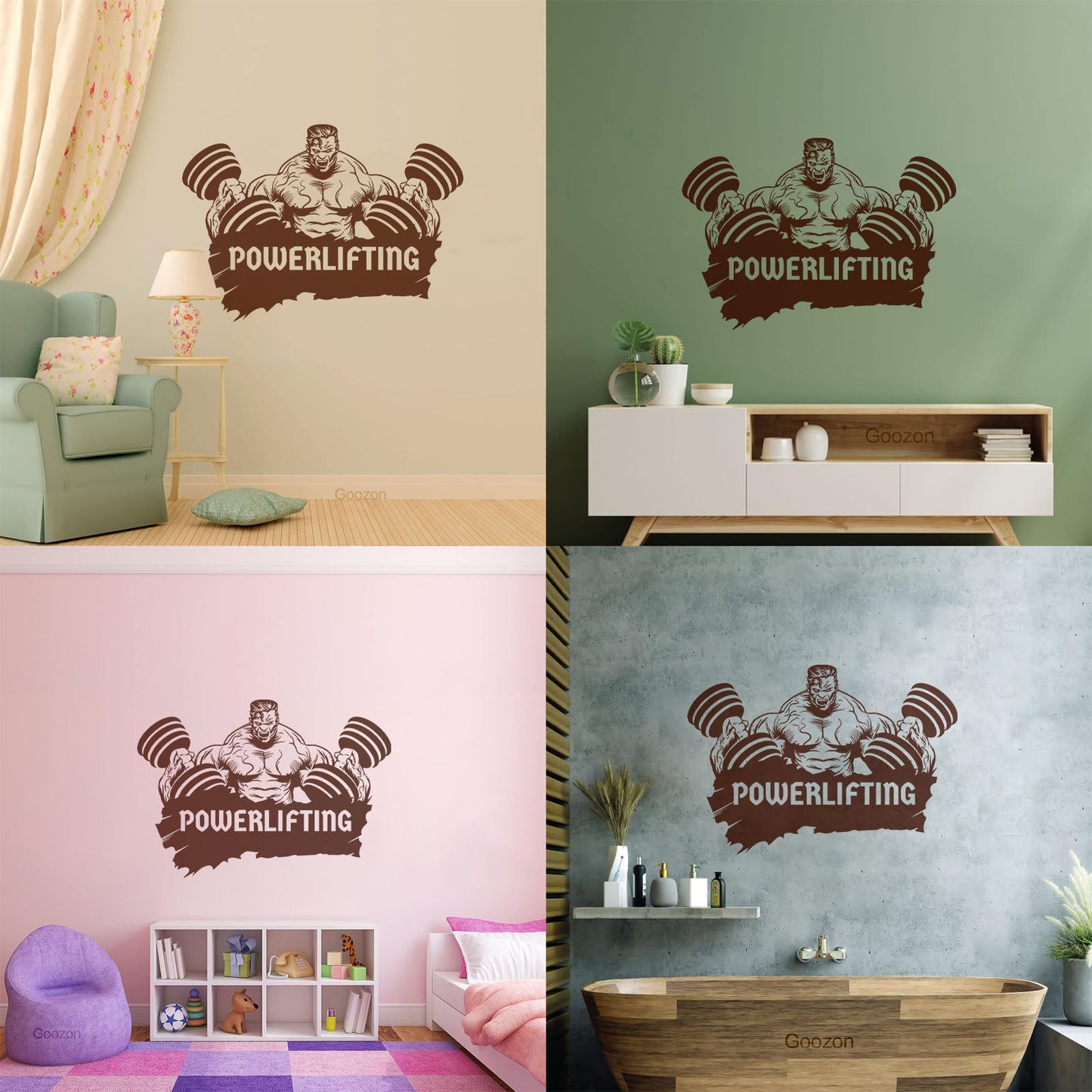 Wall Decals Powerlifting Muscle Gymnastics Fitnesscenter Motivation Do Not Damage The Wall Surface