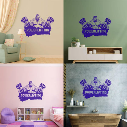 Wall Decals Powerlifting Muscle Gymnastics Fitnesscenter Motivation Do Not Damage The Wall Surface