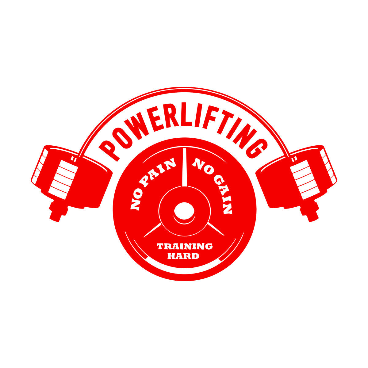 Vinyl Wall Decals Powerlifting Training Hard Iron Sport Gymnastics Multi Color Selection