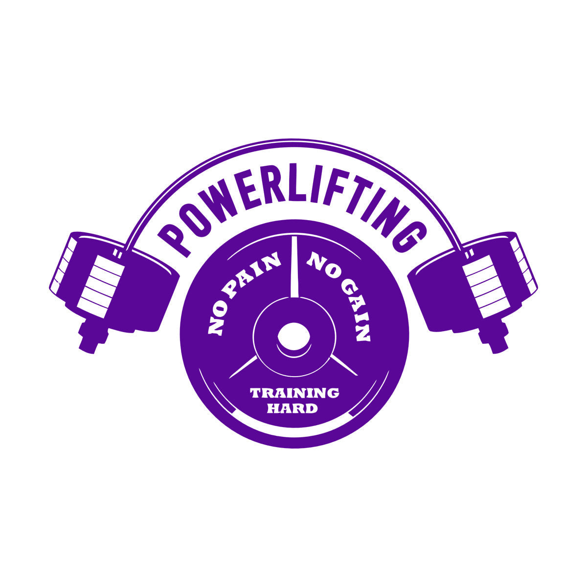 Vinyl Wall Decals Powerlifting Training Hard Iron Sport Gymnastics Multi Color Selection