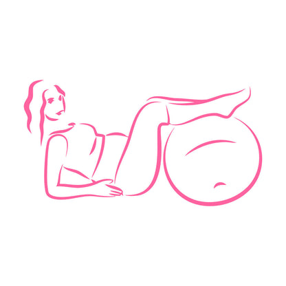 Wall Vinyl Sticker Decor Pregnant Woman Exercise With Fitball Sport Multiple Size Options