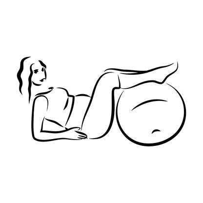 Wall Vinyl Sticker Decor Pregnant Woman Exercise With Fitball Sport Multiple Size Options