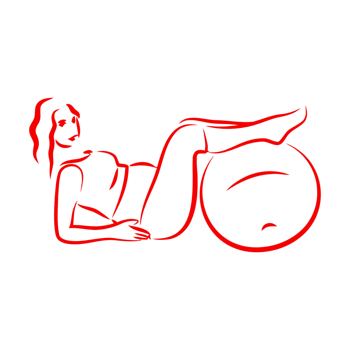 Wall Vinyl Sticker Decor Pregnant Woman Exercise With Fitball Sport Multiple Size Options