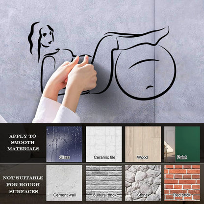 Wall Vinyl Sticker Decor Pregnant Woman Exercise With Fitball Sport Multiple Size Options