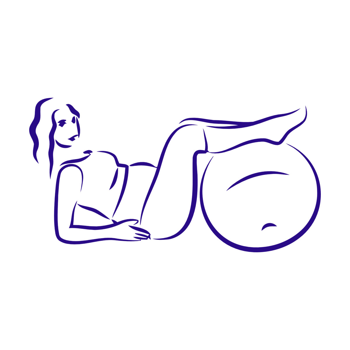 Wall Vinyl Sticker Decor Pregnant Woman Exercise With Fitball Sport Multiple Size Options