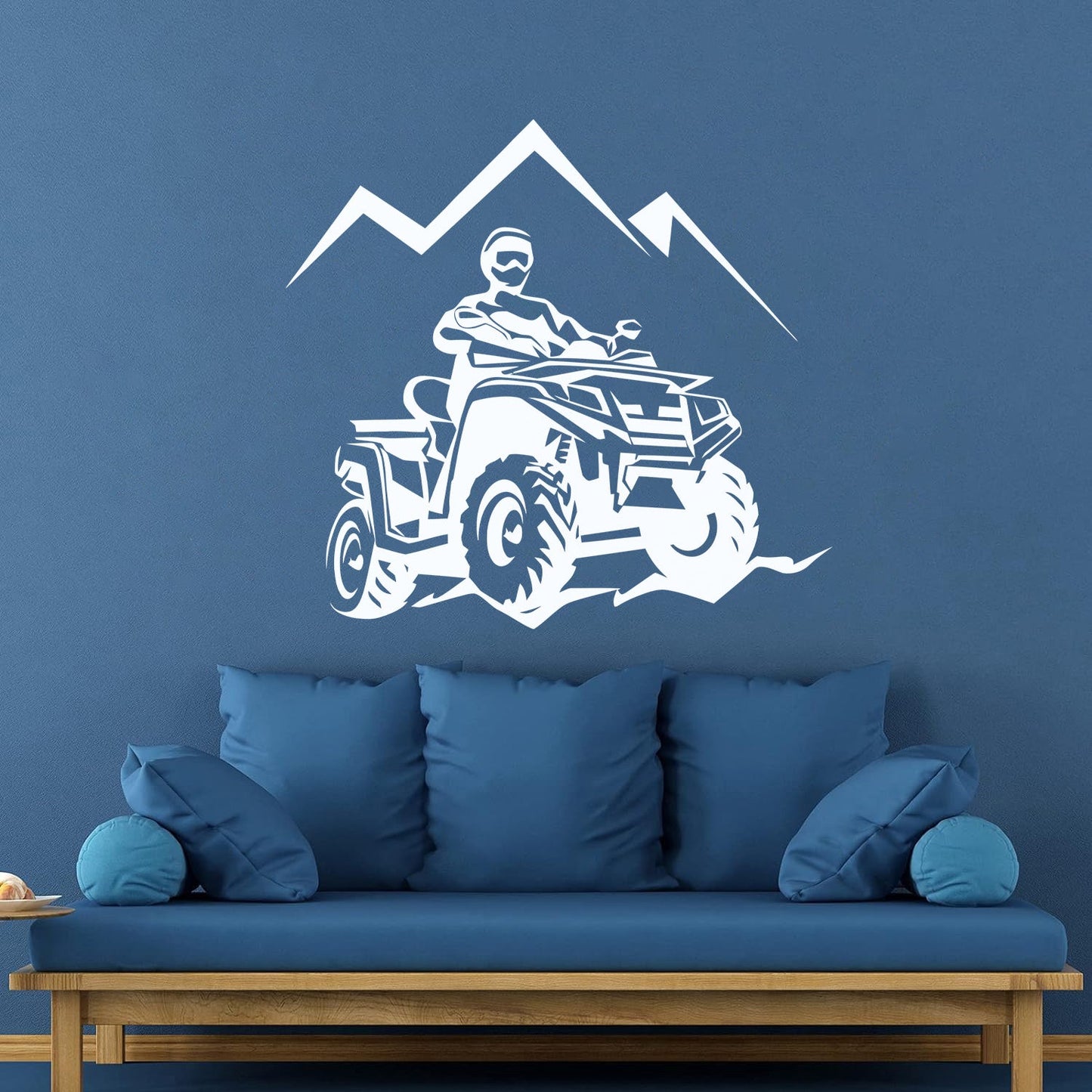 Racing Rider Atv Quad Mountain Trips Extreme Sports Lettering Stickers Window Decals