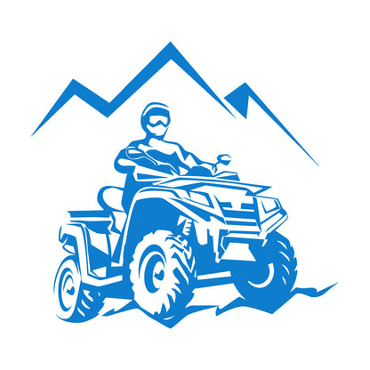 Racing Rider Atv Quad Mountain Trips Extreme Sports Lettering Stickers Window Decals