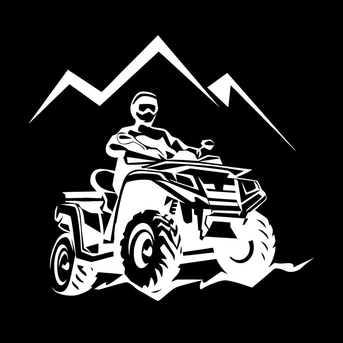 Racing Rider Atv Quad Mountain Trips Extreme Sports Lettering Stickers Window Decals