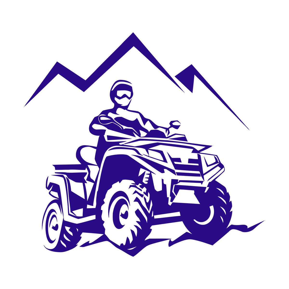 Racing Rider Atv Quad Mountain Trips Extreme Sports Lettering Stickers Window Decals