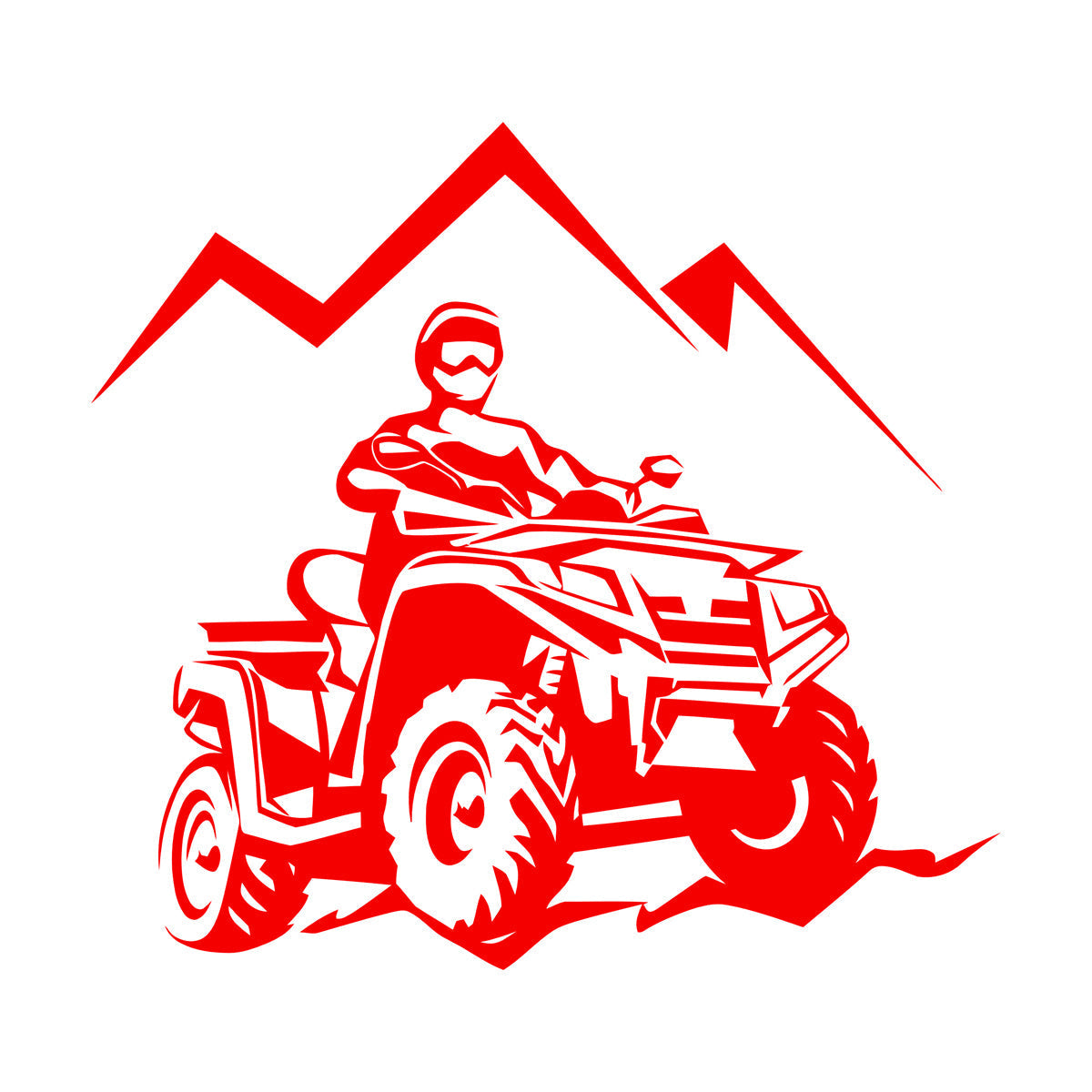 Racing Rider Atv Quad Mountain Trips Extreme Sports Lettering Stickers Window Decals