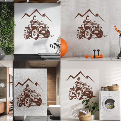 Racing Rider Atv Quad Mountain Trips Extreme Sports Lettering Stickers Window Decals