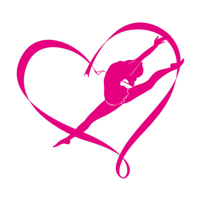 Fine Carving Stickers Rhythmic Gymnastics Sport Girl Love Dance Easy Installation